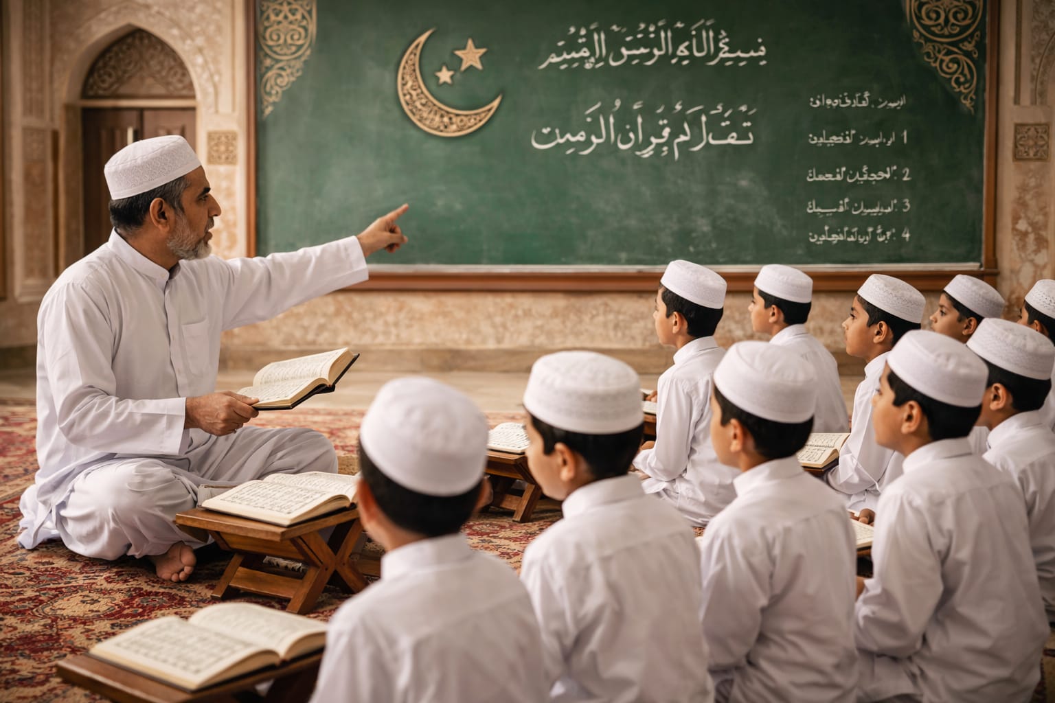 Students studying at Madrasa Suffatul Hasanain